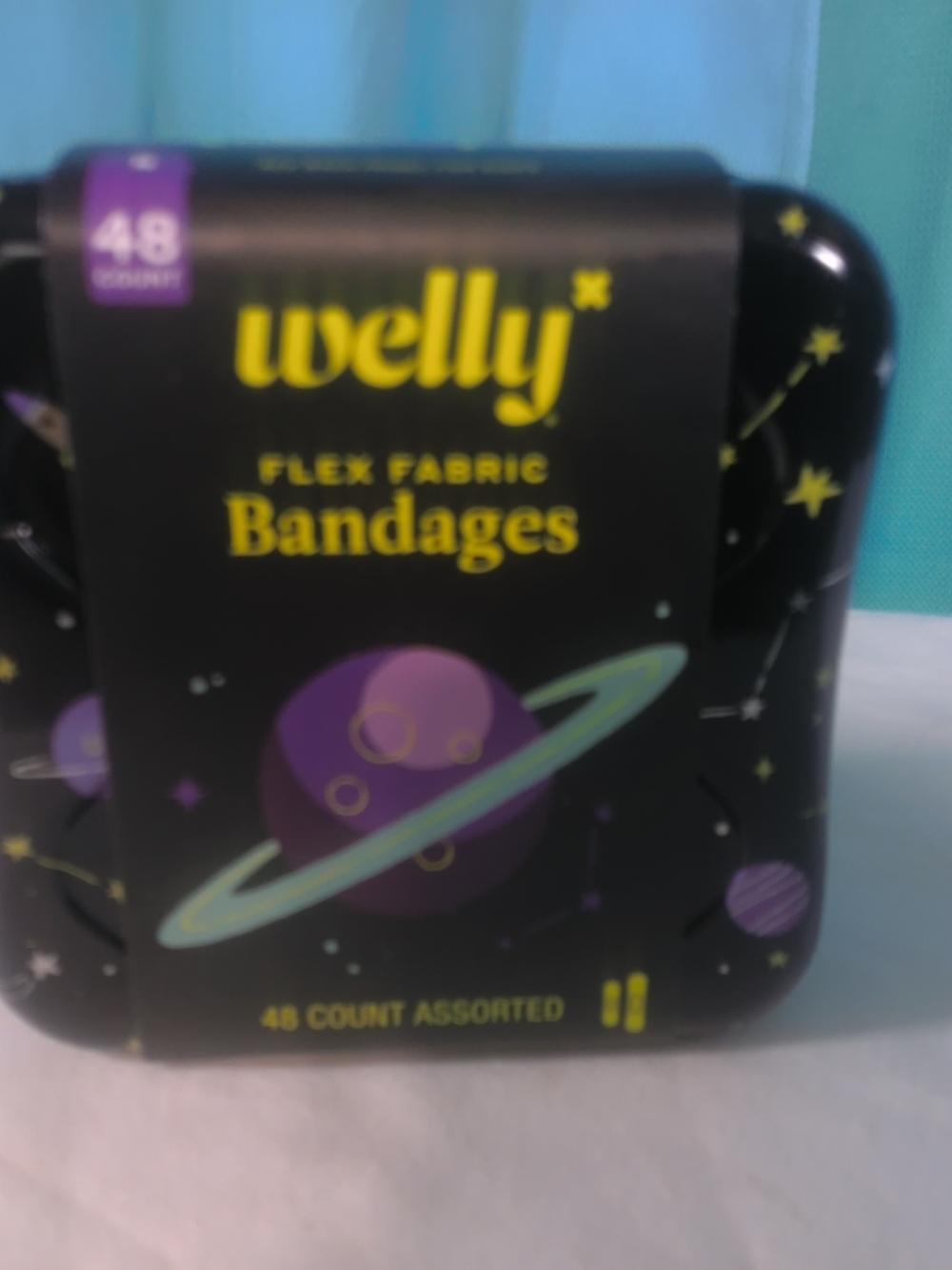 Welly Flex Fabric Bandages - Black Space Design (48 Count)